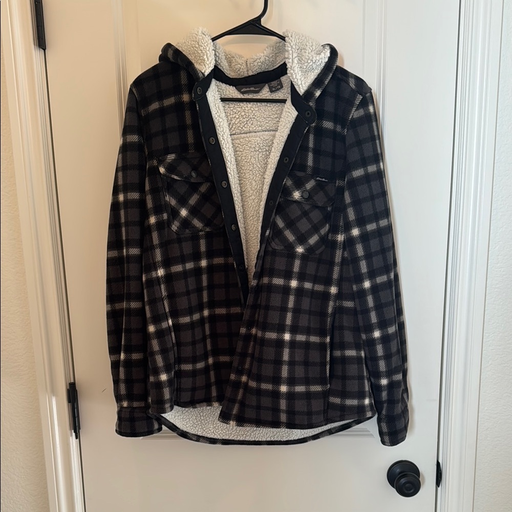 Eddie Bauer Black and White Sherpa Jacket